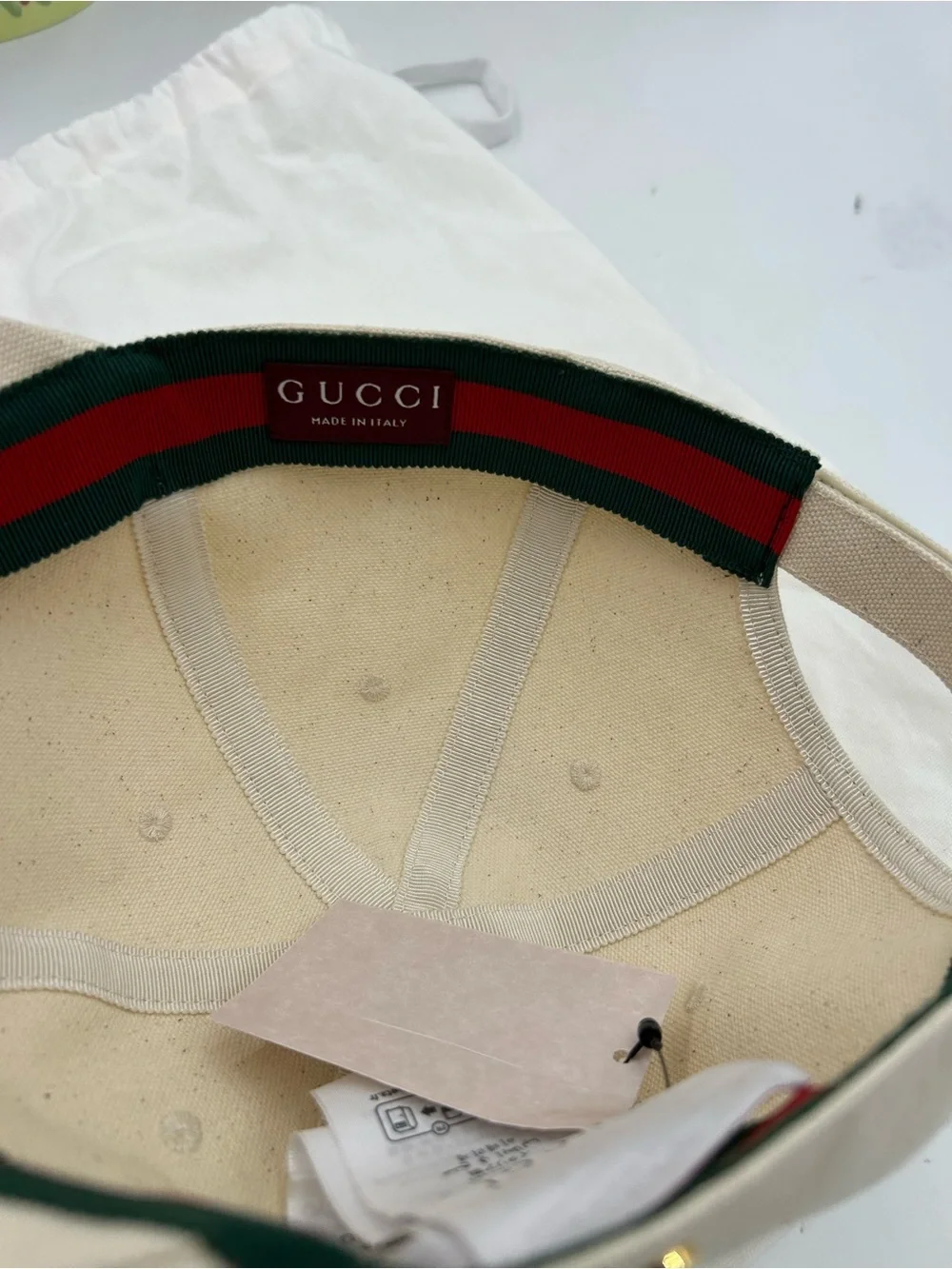 Unisex, Gucci, gold logo baseball cap size large made in Italy